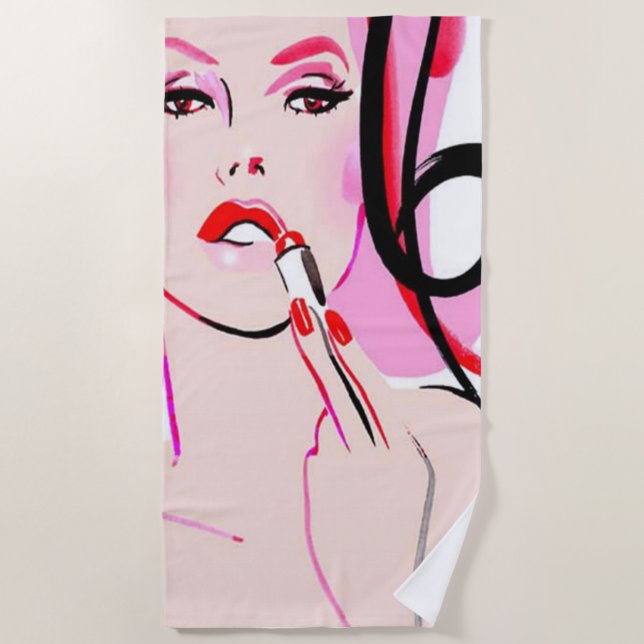 Luscious Lips Beach Towel (Front)