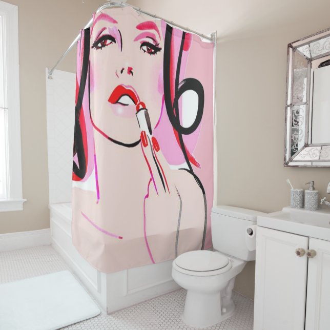 Luscious Lips Shower Curtain (In Situ)