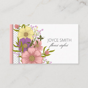 Luscious Multi Color Floral Business Card