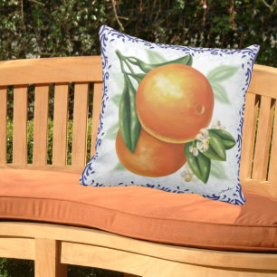 Luscious Oranges Toile Pillow