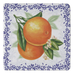 Luscious Oranges Toile Trivet