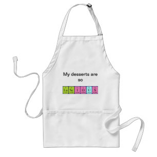 Luscious periodic table word apron