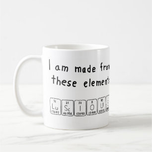 Luscious periodic table word mug