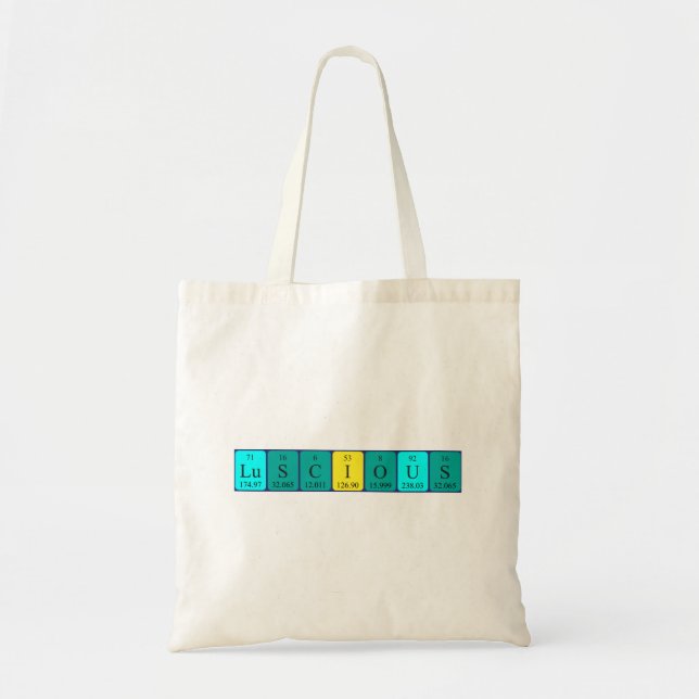 Luscious periodic table word tote bag (Front)