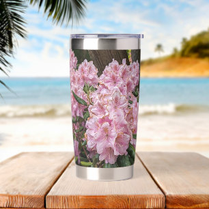 Luscious Pink Rhododendron Blooms Floral Insulated Tumbler