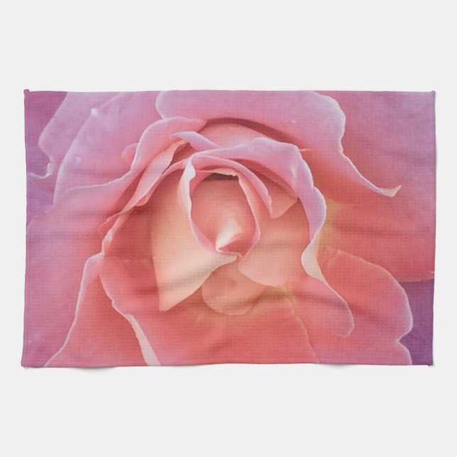 Luscious Pink Rose Kitchen Towel (Horizontal)