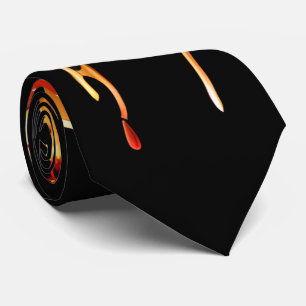 Luscious Pizza Neck Tie - Black Food-themed Tie