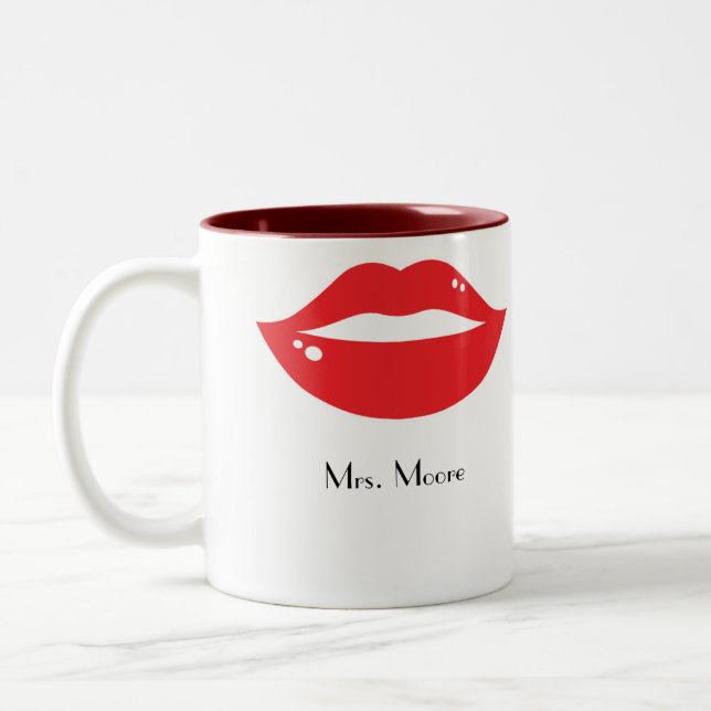Luscious Red Lips Bride's Mug (Left)
