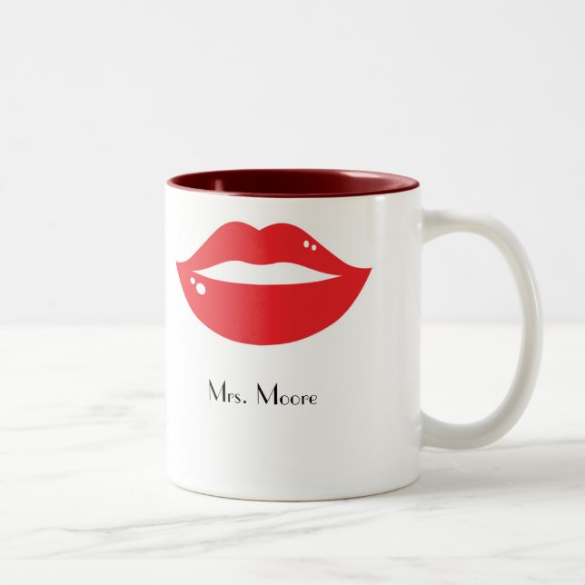 Luscious Red Lips Lefty Bride's Mug (Right)