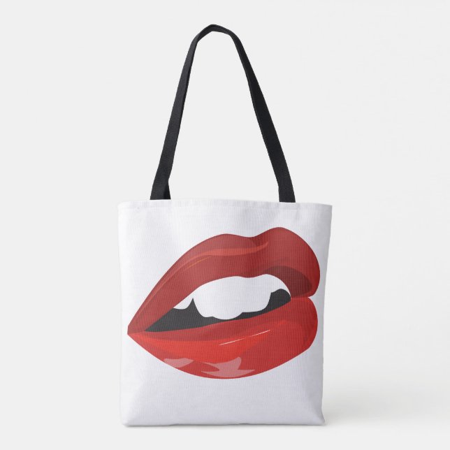 Luscious Red Lips Tote Bag (Back)
