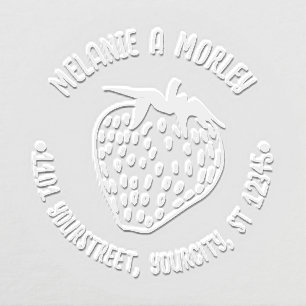 Luscious Strawberry Fruit Name Return Address Embosser