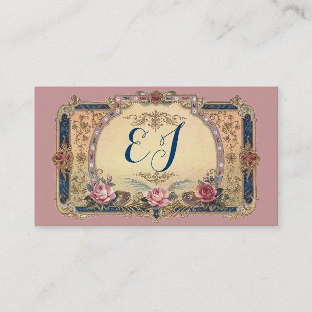 Luscious Victorian Antique Store Monogram Card (Front)
