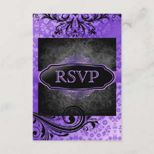 Luscious Vintage Purple Scroll Rsvp Invitations