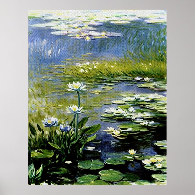 Lush Agapanthus Flowers at Giverny Poster (Front)