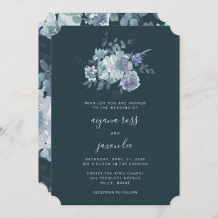 Lush and Moody Peony Bouquet Wedding Invitation