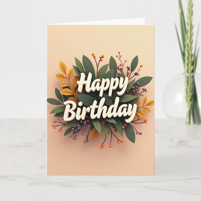 Lush Birthday Foliage Card (Front)