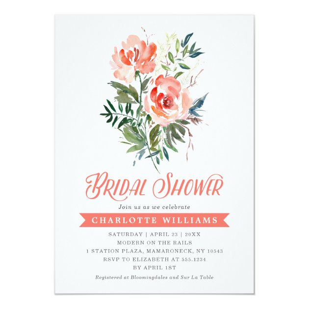 Lush Blooms Bridal Shower Invitation