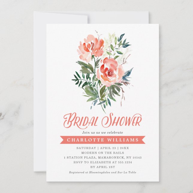 Lush Blooms Bridal Shower Invitation (Front)