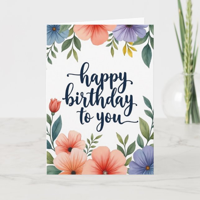 Lush Blossom Birthday Card (Front)