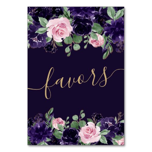 Lush Blossom  Dark Purple and Pink Garland Favors Table Number