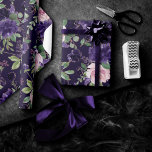 Lush Blossom | Dark Purple and Pink Rose Pattern Wrapping Paper<br><div class="desc">Playfully eye-catching, yet sophisticated twist on the modern Bohemian rustic chic hand-painted watercolor floral botanical bouquet in luxurious bold purples and pinks with luscious greenery botanical. From the "Boho Bloom" collection, this gorgeous design features rich wildflower bouquets with radiant flower blooms and eucalyptus greenery foliage. For other colors or matching...</div>