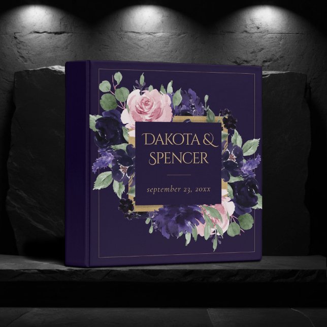 Lush Blossom | Dark Purple and Pink Wreath Album 3 Ring Binder (Creator Uploaded)
