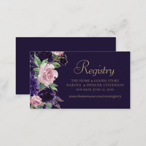 Lush Blossom  Purple and Pink Garland Registry Enclosure Card