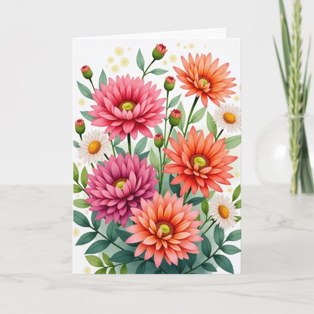 Lush Blossoms Birthday Card (Front)