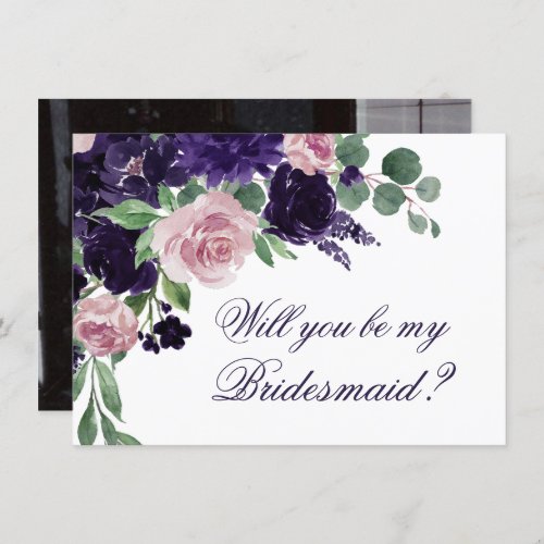 Lush Blossoms  Pink and Purple Floral Photo Ask Invitation