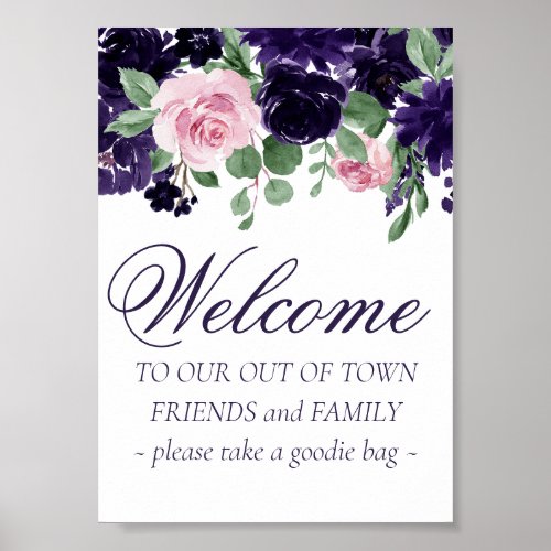 Lush Blossoms  Purple and PInk Out of Town Guests Poster