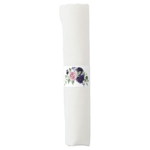 Lush Blossoms   Purple and Pink Rose Bouquet Napkin Bands
