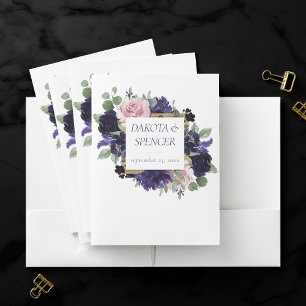 Lush Blossoms   Purple and Pink Rose Floral Custom Pocket Folder