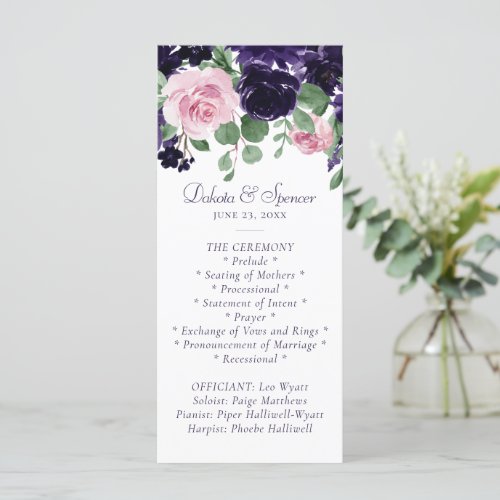 Lush Blossoms  Purple and Pink Rose Garland Program