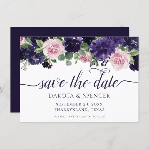 Lush Blossoms  Purple and Pink Rose Garland Save The Date