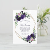 Lush Blossoms | Purple and Pink Rose Love in Bloom Invitation (Standing Front)