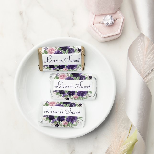 Lush Blossoms | Purple and Pink Rose Love is Sweet Hershey's Miniatures (Wedding)