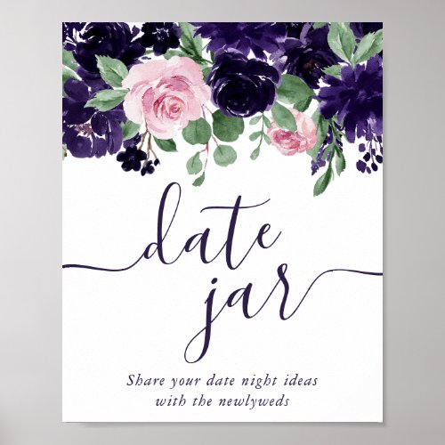 Lush Blossoms  Purple and Pink Roses Date Jar Poster