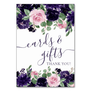 Lush Blossoms Purple and Pink Roses Garland Gift Table Number