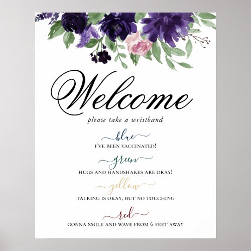 Lush Blossoms  Purple Pink Rose Social Distancing Poster