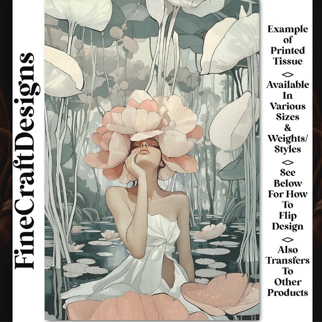 Lush Botanical Goddess Coral, Blush CC2 Decoupage Tissue Paper (Creator Uploaded)