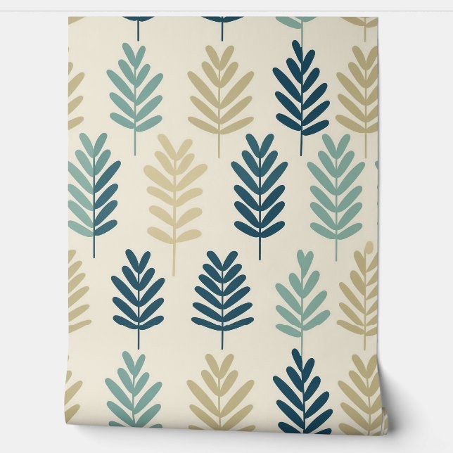 Lush Botanical summer green leaves Wallpaper (Unrolling)