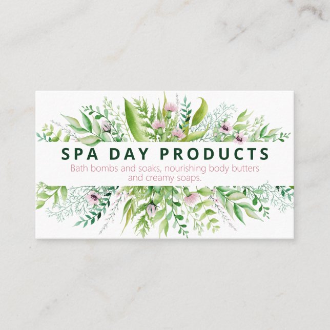 Lush Bouquet DIY Handmade Spa Bath Skincare Business Card (Front)