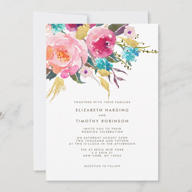 Lush Bouquet Wedding invitation (Front)