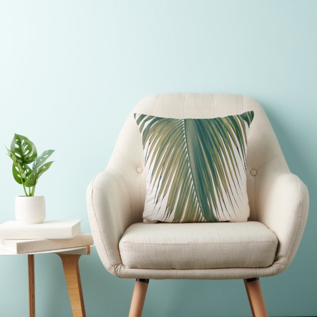 Lush Caribbean Palm 3 #palm#tropical  Throw Pillow (Chair)