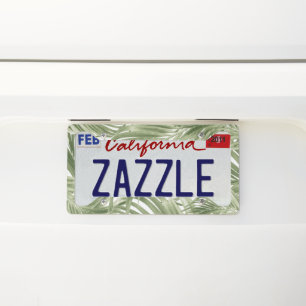 Lush Caribbean Palm Collage #2 #tropical #wall License Plate Frame