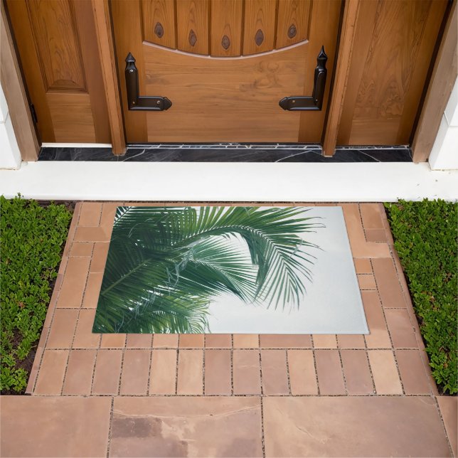 Lush Caribbean Palms #11 #tropical #palms #wall  Doormat (Outdoor)