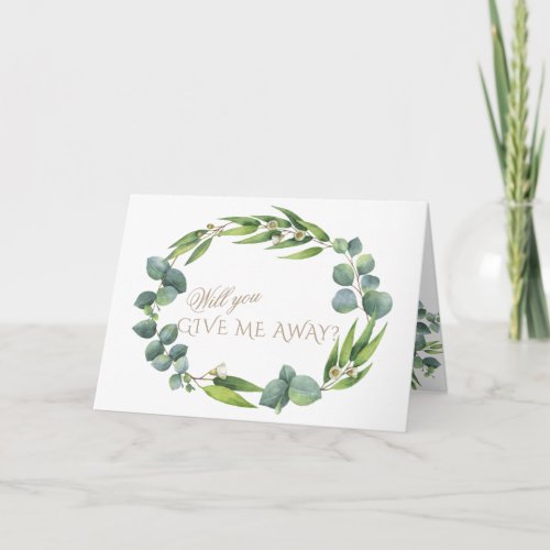 Lush Eucalyptus Foliage Will You Give Me Away Invitation