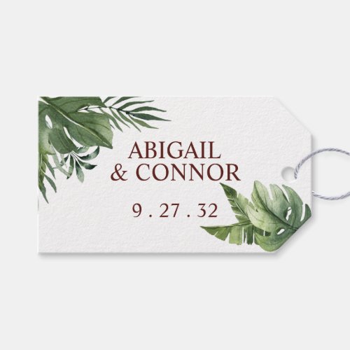 Lush Exotic Tropical Palm Leaves Gift Tags