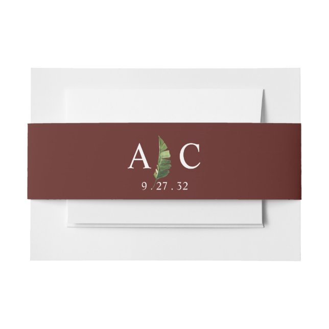 Lush Exotic Tropical Palm Leaves Invitation Belly Band (Front Example)