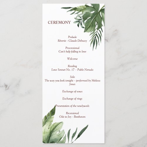 Lush Exotic Tropical Palm Leaves Program